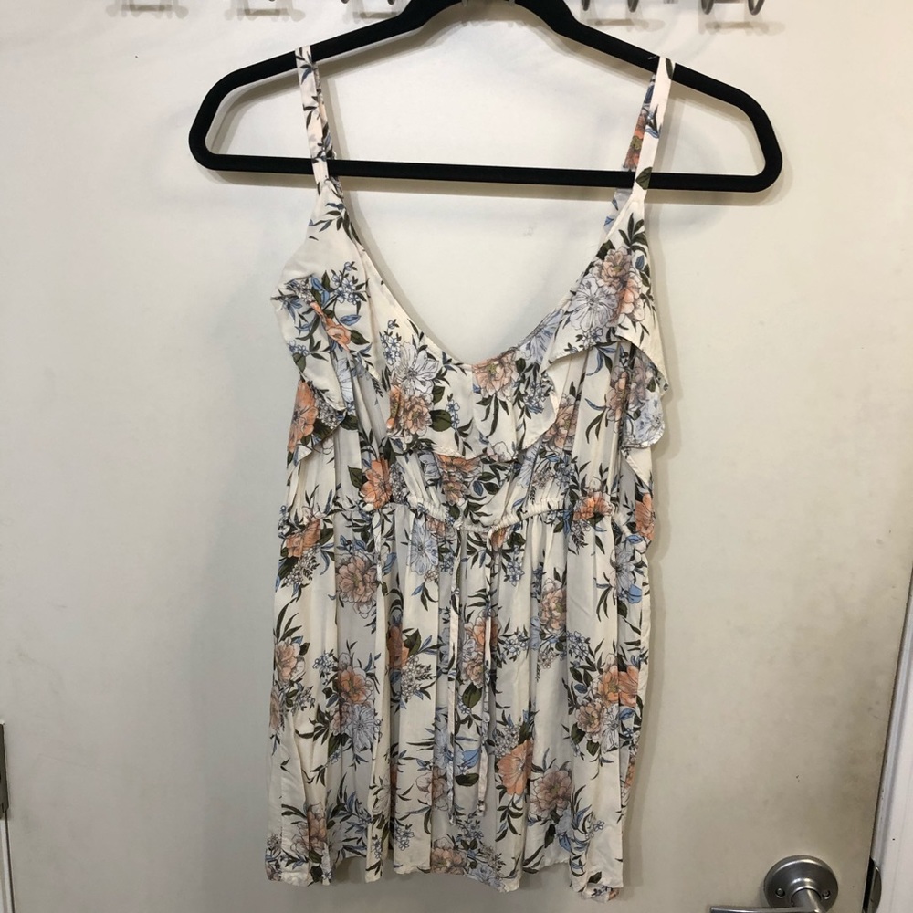Torrid || Floral Print Challis Ruffle Babydoll Top